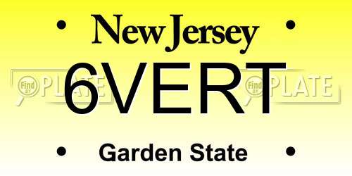 6VERT New Jersey License Plate