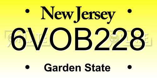 6VOB228 New Jersey License Plate