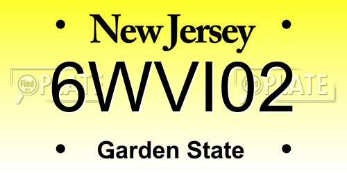 6WVI02 New Jersey License Plate