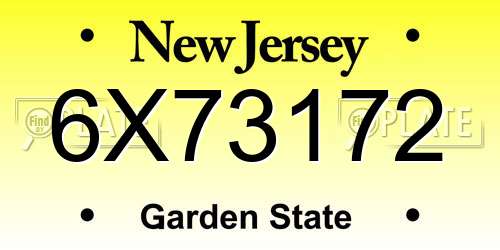 6X73172 New Jersey License Plate