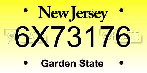 6X73176 New Jersey License Plate