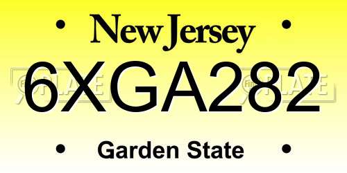 6XGA282 New Jersey License Plate