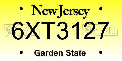 6XT3127 New Jersey License Plate