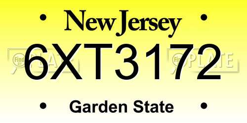 6XT3172 New Jersey License Plate