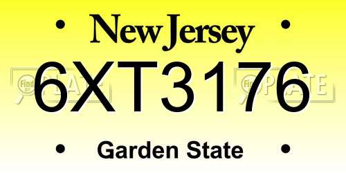 6XT3176 New Jersey License Plate