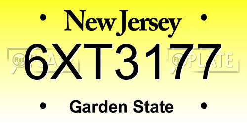 6XT3177 New Jersey License Plate