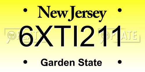 6XTI211 New Jersey License Plate
