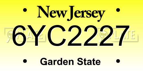6YC2227 New Jersey License Plate