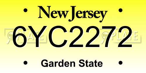 6YC2272 New Jersey License Plate