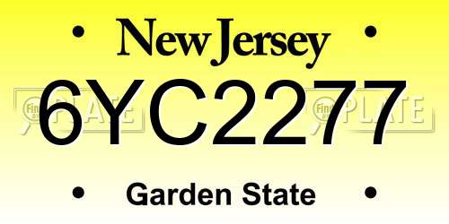 6YC2277 New Jersey License Plate