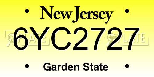 6YC2727 New Jersey License Plate