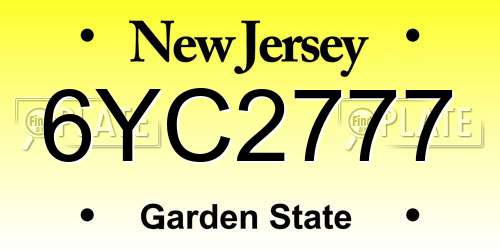 6YC2777 New Jersey License Plate
