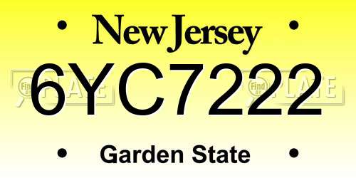 6YC7222 New Jersey License Plate