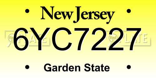 6YC7227 New Jersey License Plate