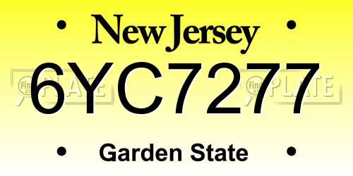 6YC7277 New Jersey License Plate
