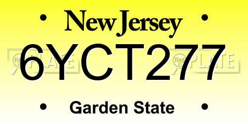 6YCT277 New Jersey License Plate
