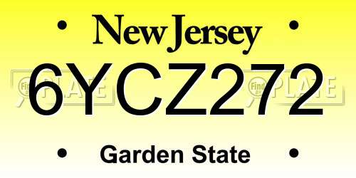 6YCZ272 New Jersey License Plate