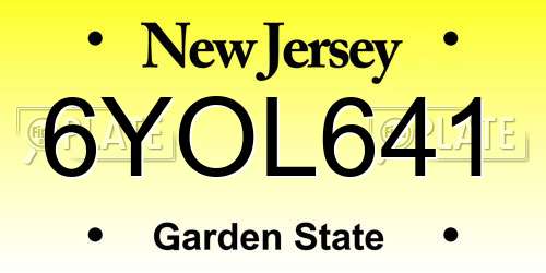 6YOL641 New Jersey License Plate