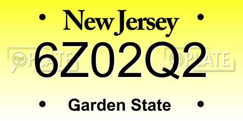 6Z02Q2 New Jersey License Plate