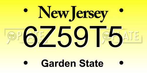 6Z59T5 New Jersey License Plate