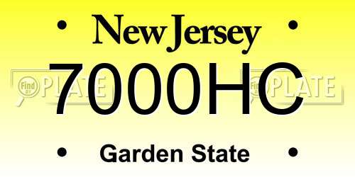 7000HC New Jersey License Plate