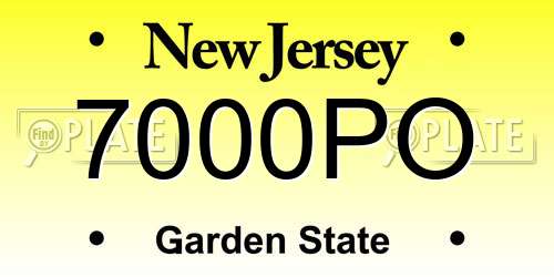 7000PO New Jersey License Plate