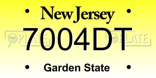 7004DT New Jersey License Plate