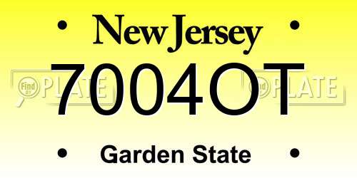 7004OT New Jersey License Plate