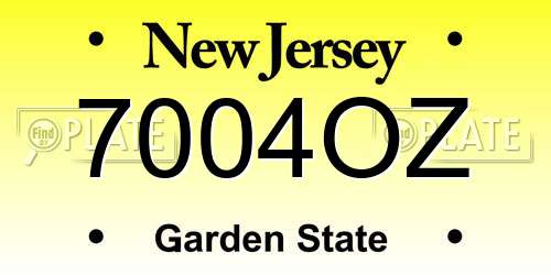 7004OZ New Jersey License Plate