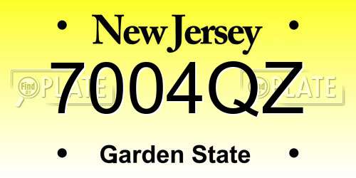 7004QZ New Jersey License Plate