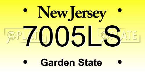 7005LS New Jersey License Plate
