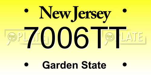 7006TT New Jersey License Plate