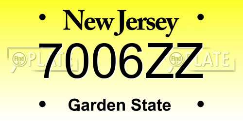 7006ZZ New Jersey License Plate