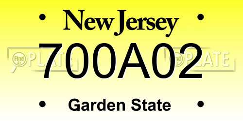 700A02 New Jersey License Plate