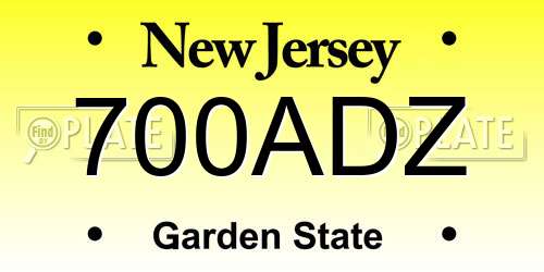 700ADZ New Jersey License Plate