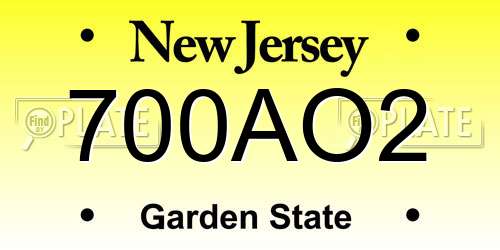 700AO2 New Jersey License Plate