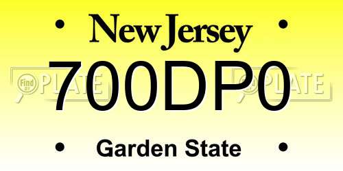 700DP0 New Jersey License Plate
