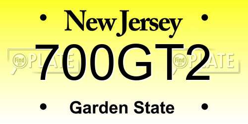 700GT2 New Jersey License Plate