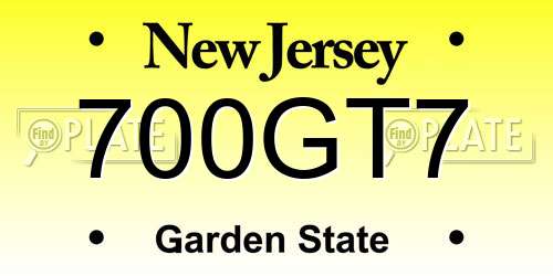700GT7 New Jersey License Plate