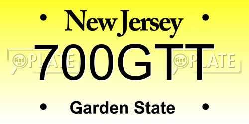 700GTT New Jersey License Plate