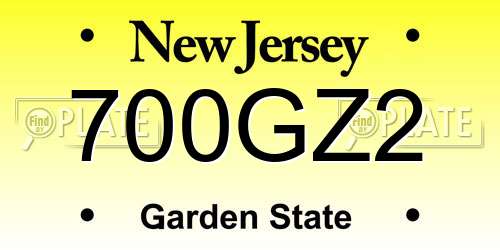 700GZ2 New Jersey License Plate