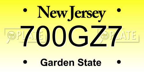 700GZ7 New Jersey License Plate