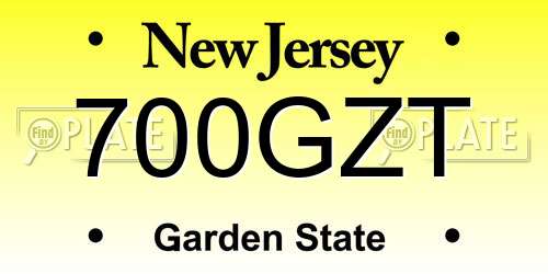 700GZT New Jersey License Plate