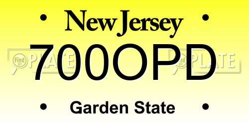 700OPD New Jersey License Plate