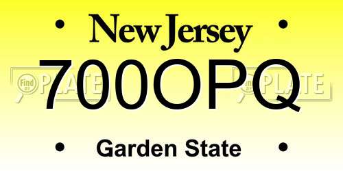 700OPQ New Jersey License Plate