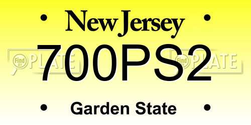 700PS2 New Jersey License Plate