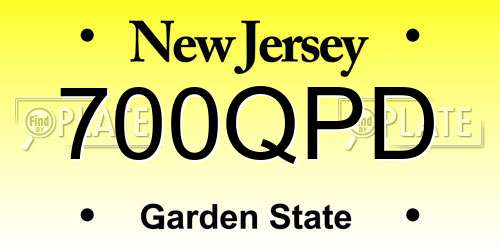 700QPD New Jersey License Plate