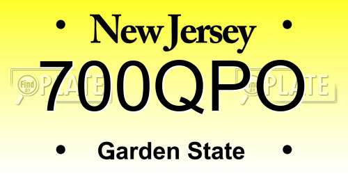 700QPO New Jersey License Plate