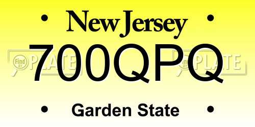 700QPQ New Jersey License Plate