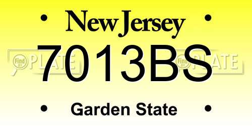 7013BS New Jersey License Plate